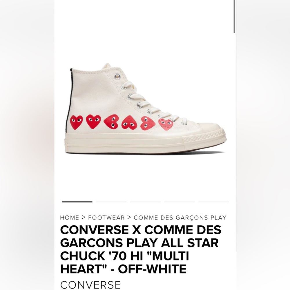 CONVERSE X COMME DES GARCONS PLAY ALL STAR CHUCK '70 HI "MULTI HEART"